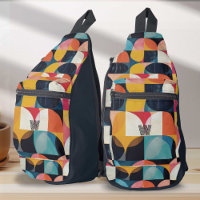 Colourful abstract retro geometric pattern Monogra