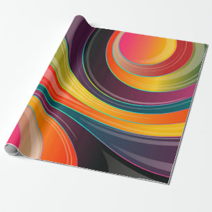 Colourful Abstract Retro Pattern Wrapping Paper