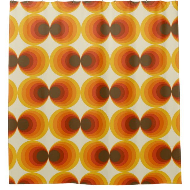 Colourful abstract retro seamless geometric patter shower curtain (Front)