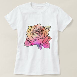Colourful Abstract Rose T-Shirt