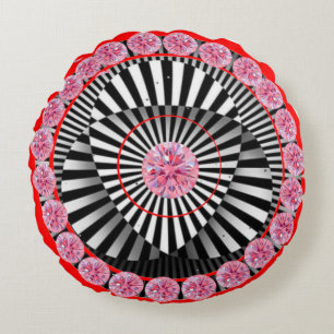 Colourful Abstract Round Throw Pillow