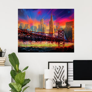 Colourful Abstract San Francisco Skyline Poster