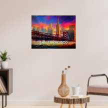 Colourful Abstract San Francisco Skyline Poster