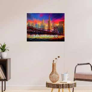 Colourful Abstract San Francisco Skyline Poster
