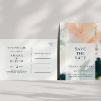 Colourful Abstract Save The Date Postcard