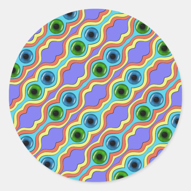 Colourful Abstract Seamless Hand Drawn Pattern  Classic Round Sticker (Front)