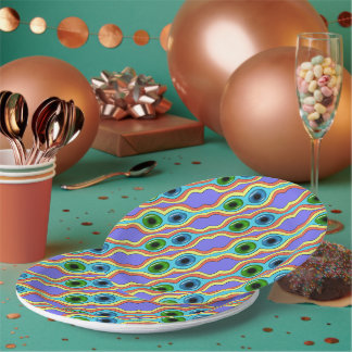Colourful Abstract Seamless Hand Drawn Pattern Paper Plate