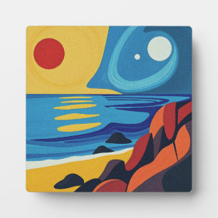 Colourful Abstract Seascape Art Plaque