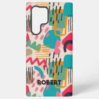 Colourful abstract shapes grunge pattern