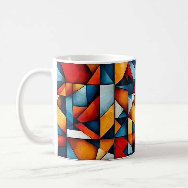 🎨 Colourful Abstract Shapes Modern Coffee Mug (Left)