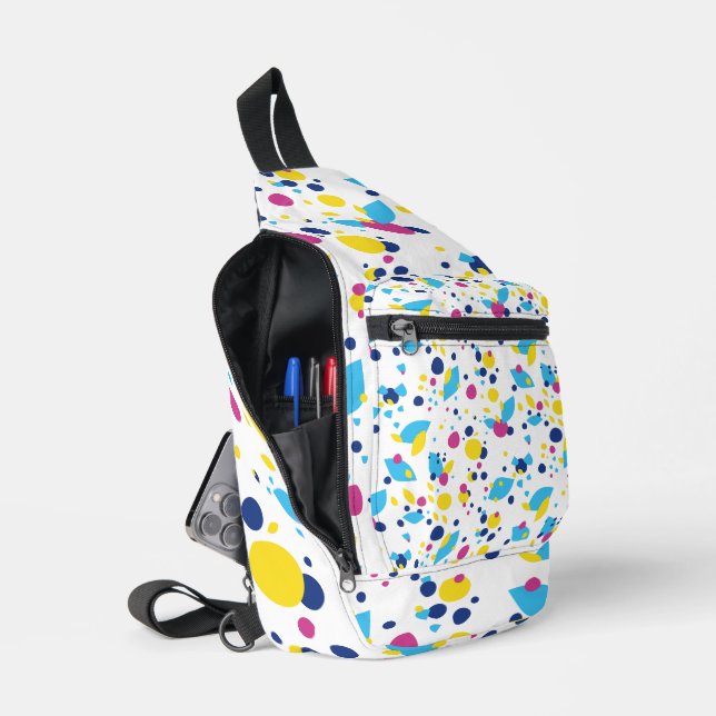 Colourful abstract shapes. sling bag (Open)