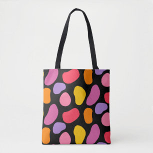 Colourful abstract shapes trendy art stylish moder tote bag