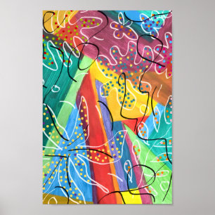 Colourful Abstract Shapes - Vibrant Art Poster