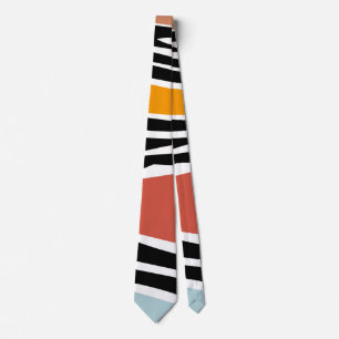 Colourful abstract shapes with zebra print design tie