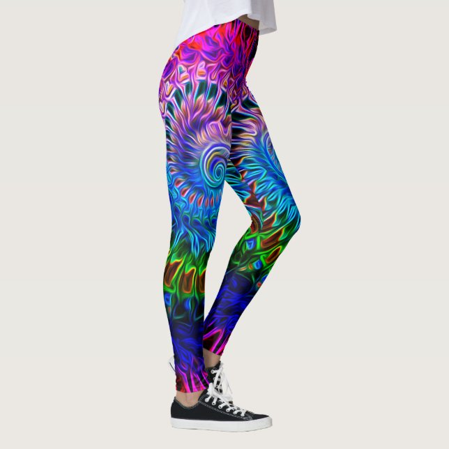Colourful Abstract Shell Design 2 - Leggings (Right)