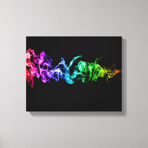 Colourful Abstract Smoke - A Rainbow in the Dark C Canvas Print