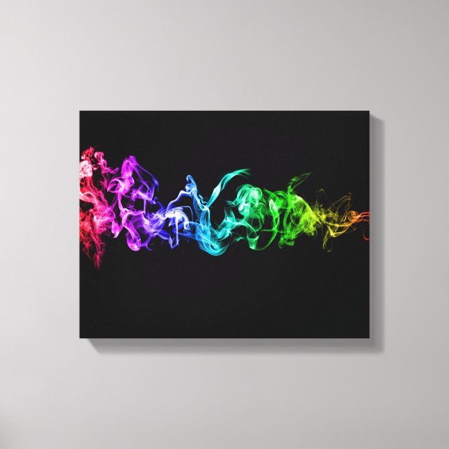 Colourful Abstract Smoke - A Rainbow in the Dark C Canvas Print (Front)