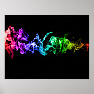 Colourful Abstract Smoke - A Rainbow in the Dark Poster