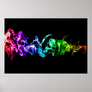 Colourful Abstract Smoke - A Rainbow in the Dark Poster