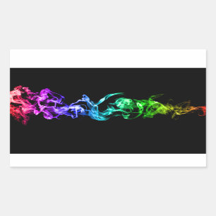 Colourful Abstract Smoke - A Rainbow in the Dark Rectangular Sticker