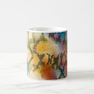 Colourful abstract snake skin pattern magic mug