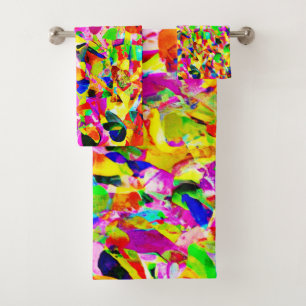 Colourful Abstract Spectrum Pattern Bath Towel Set