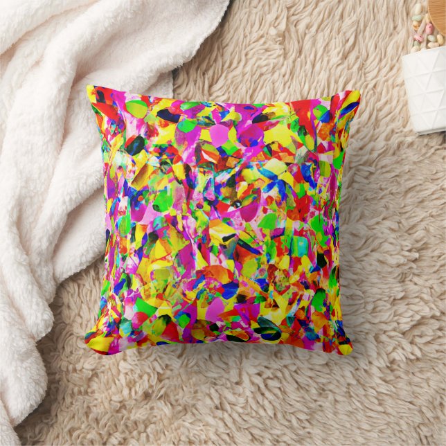 Colourful Abstract Spectrum Pattern Cushion (Blanket)