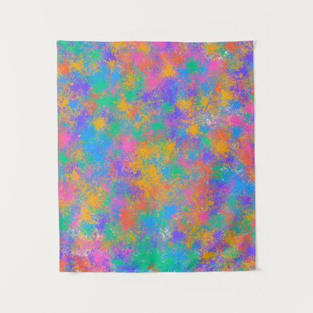 Colourful Abstract Splatter Design Tapestry (Front)