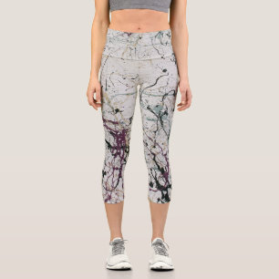 Colourful Abstract Splatter Painting Women's Capri Leggings