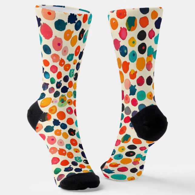 Colourful Abstract Splatters Socks (Angled)