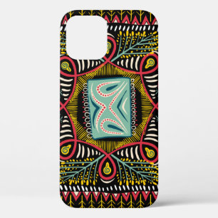 Colourful abstract: square pocket design. iPhone 12 case