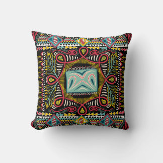 Colourful abstract: square pocket design. cushion