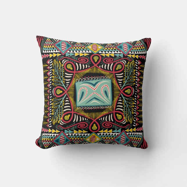 Colourful abstract: square pocket design. cushion (Front)