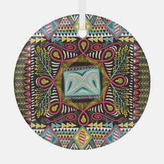 Colourful abstract: square pocket design. glass tree decoration