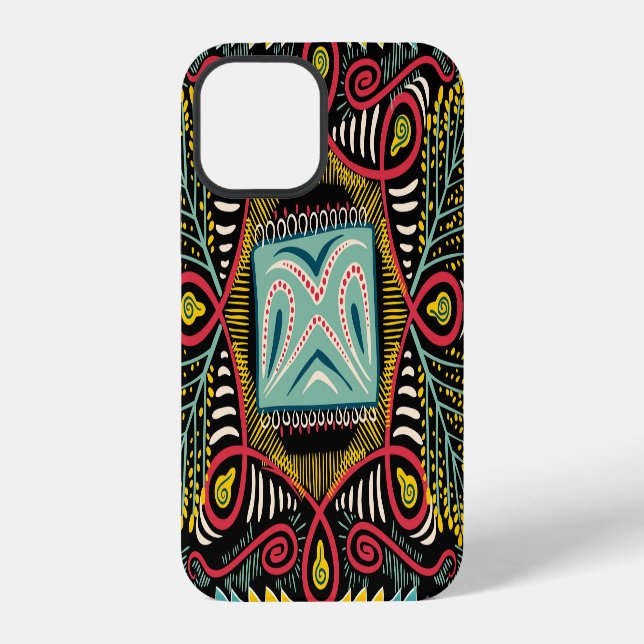 Colourful abstract: square pocket design. iPhone case (Back)