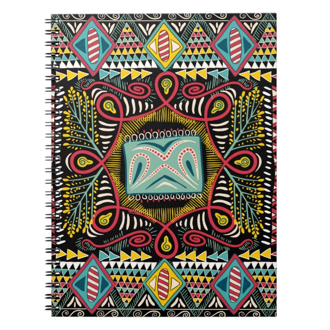 Colourful abstract: square pocket design. notebook (Front)