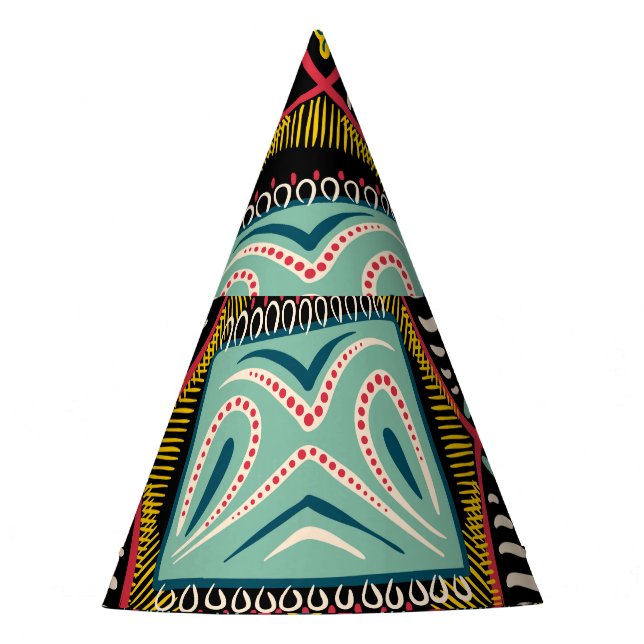 Colourful abstract: square pocket design. party hat (Front)
