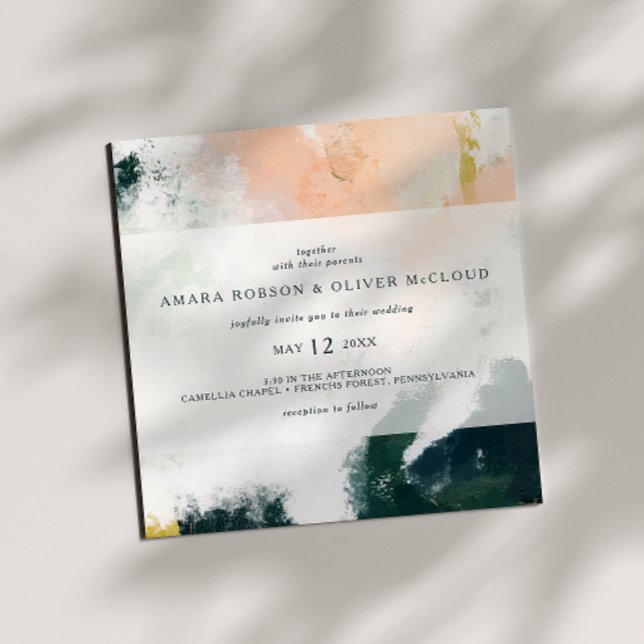 Colourful Abstract Square Wedding Invitation (Creator Uploaded)