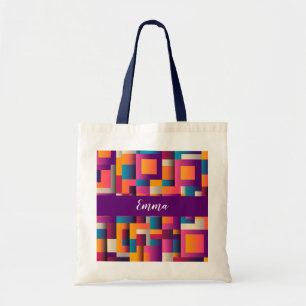 Colourful Abstract Squares and Shapes Tote Bag