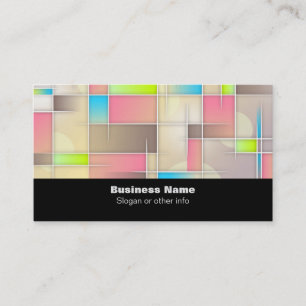 Colourful Abstract Squares Geometric Pattern Business Card