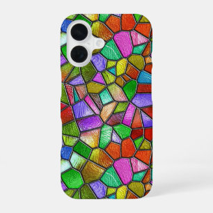 Colourful Abstract Stained Glass Window iPhone 16 Case
