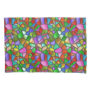 Colourful Abstract Stained Glass Window Pillowcase