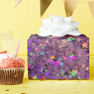 Colourful Abstract Starry Glitter Wrapping Paper