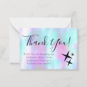 Colourful Abstract Stars Thank You Note Card