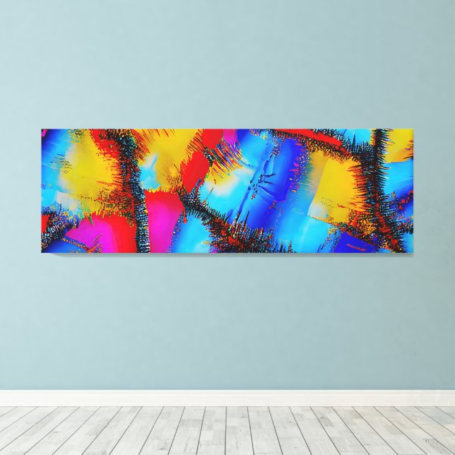 Colourful Abstract Stich Pattern Canvas Print (Insitu(Wood Floor))