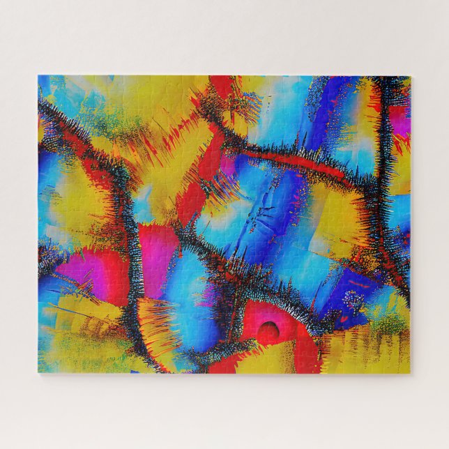 Colourful Abstract Stich Pattern Jigsaw Puzzle (Horizontal)