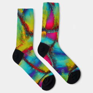 Colourful Abstract Stich Pattern Socks