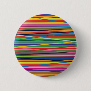 Colourful abstract stripes design 6 cm round badge