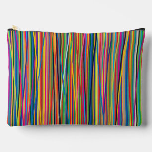 Colourful abstract stripes design accessory pouch