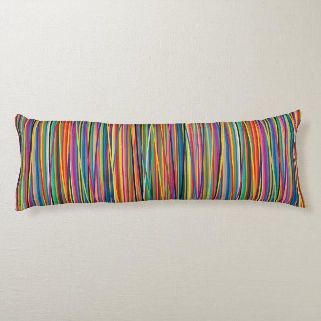 Colourful abstract stripes design body cushion (Back)